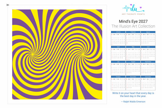 2027 Calendar Art Print | Detachable Illusion Artwork | 2-in-1 Wall Art Decor - Ilu Art Therapy