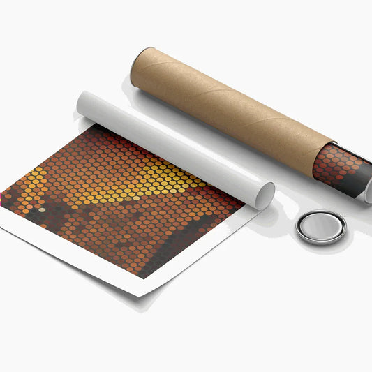 Roll of paper with a honeycomb pattern on a white background