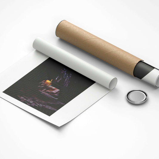 Roll of paper with a printed design on a white surface