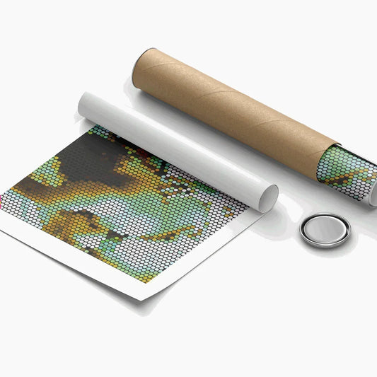Roll of paper with a patterned design on a white background