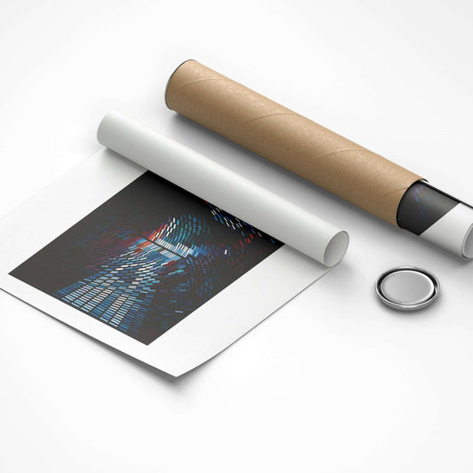 Roll of paper with a printed design on a white surface