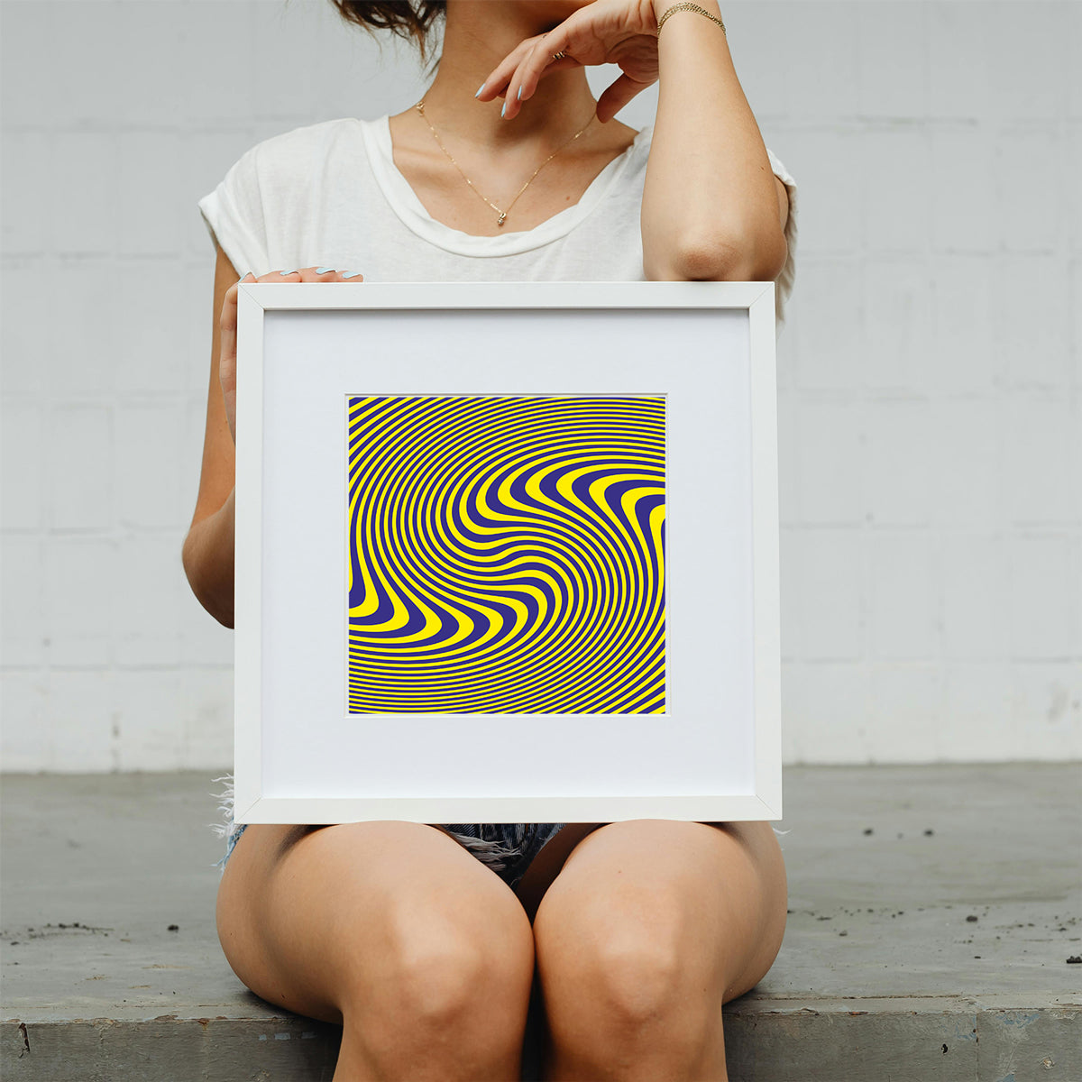 Abstract sea wave motion print created for rapid panic relief