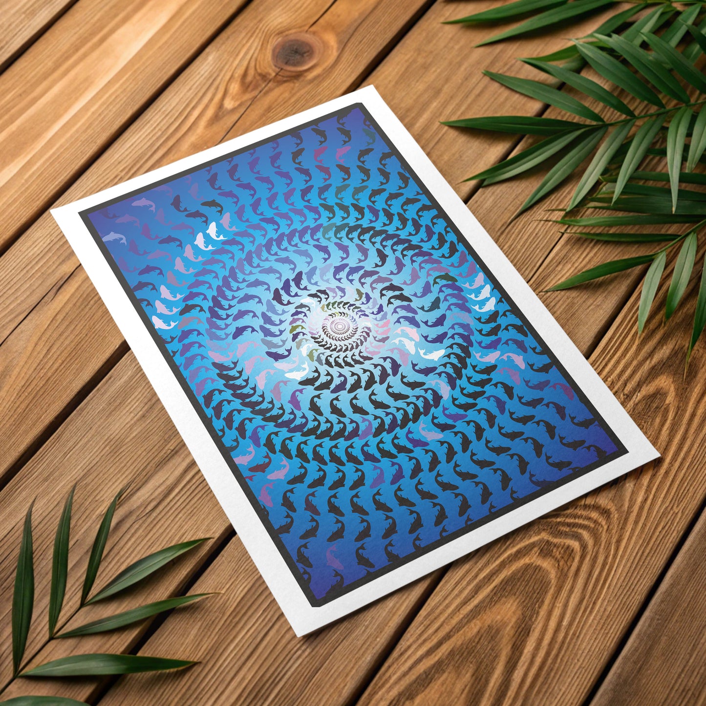 Low-contrast abstract art print designed for sensory therapy