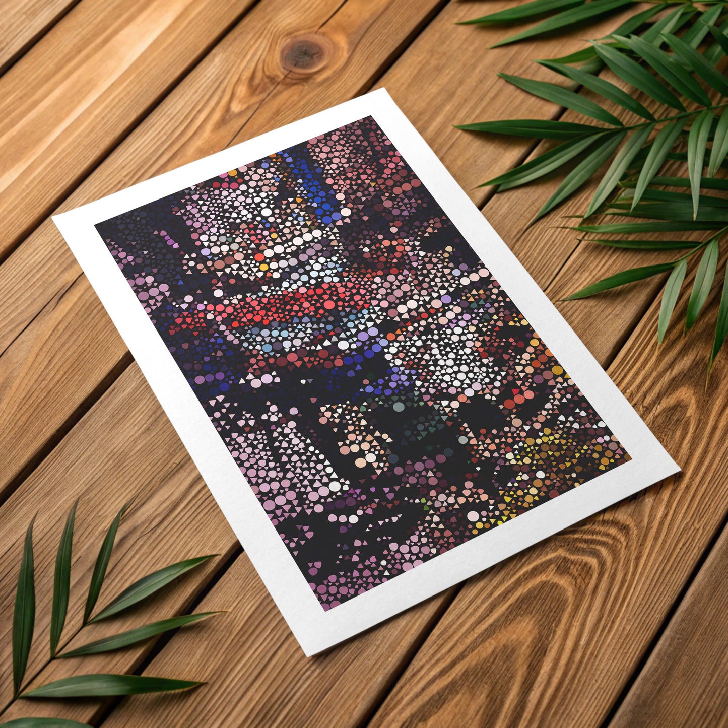 Soothing biophilic corporate art print for employee stress reduction