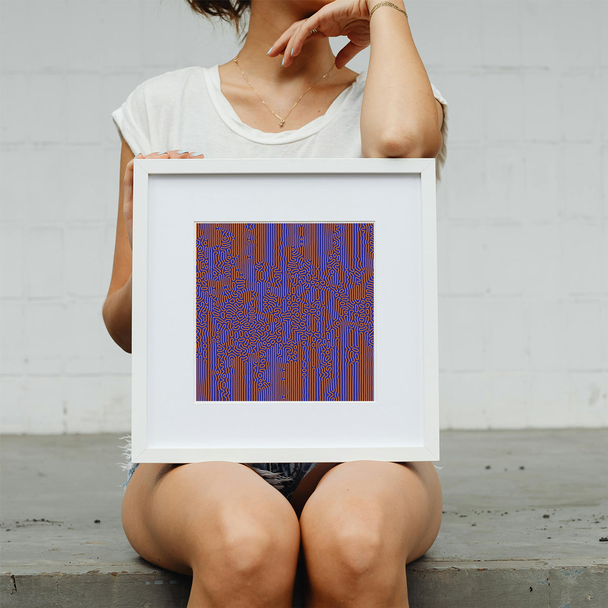 Soothing pastel grid print for relieving digital eye fatigue
