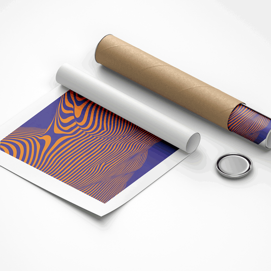 Zen-inspired minimal wave artwork for yoga studio ambience
