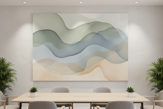 Transforming Co-working Spaces: Art Therapy-Inspired Wall Prints for Shared Offices