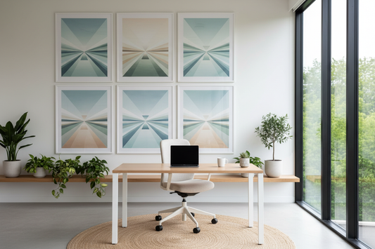 Creating a Calm Yet High-Performance Workspace with Serene Perspective Prints