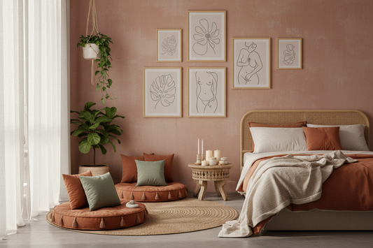 Personalized vulva art print — healing intimate wall art for bedroom and self-care spaces, India