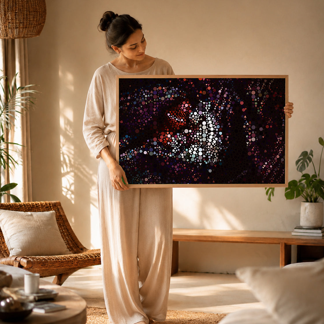 spiritual canvas art for relaxing living room and yoga inspired interiors