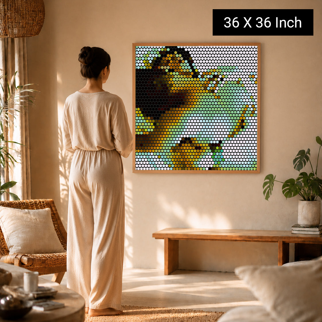 therapeutic geometric artwork for modern wellness interiors and peaceful spaces