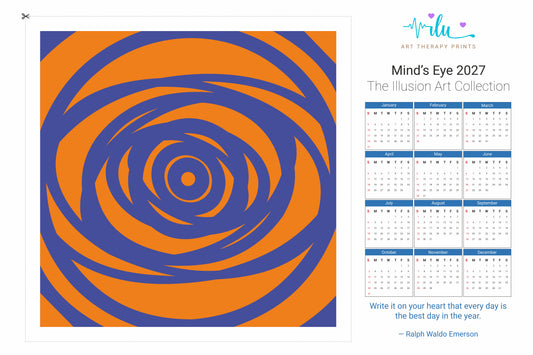 2027 Single Page Wall Calendar | Cut-Out & Frameable Mind’s Eye Art Print - Ilu Art Therapy