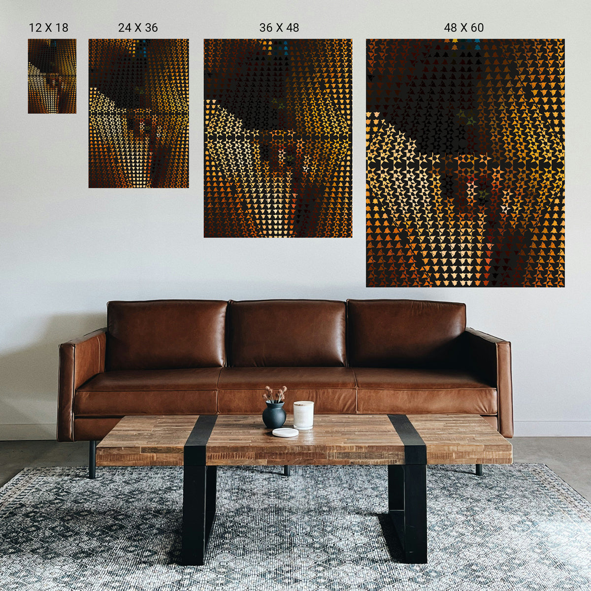 Grounding radial symmetry print centered behind a therapy chair for visual stability