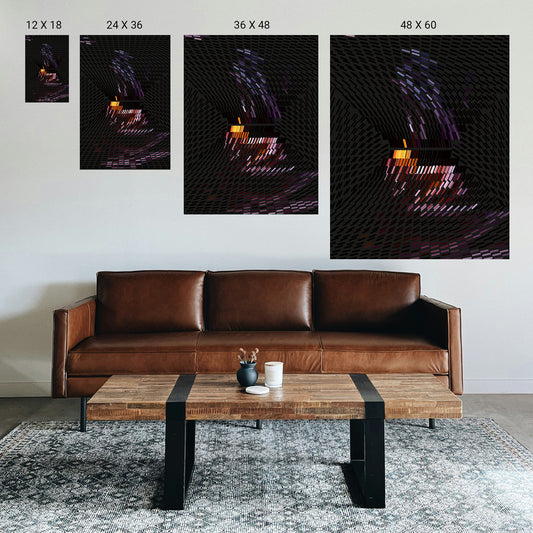 Optical illusion print for focus and productivity