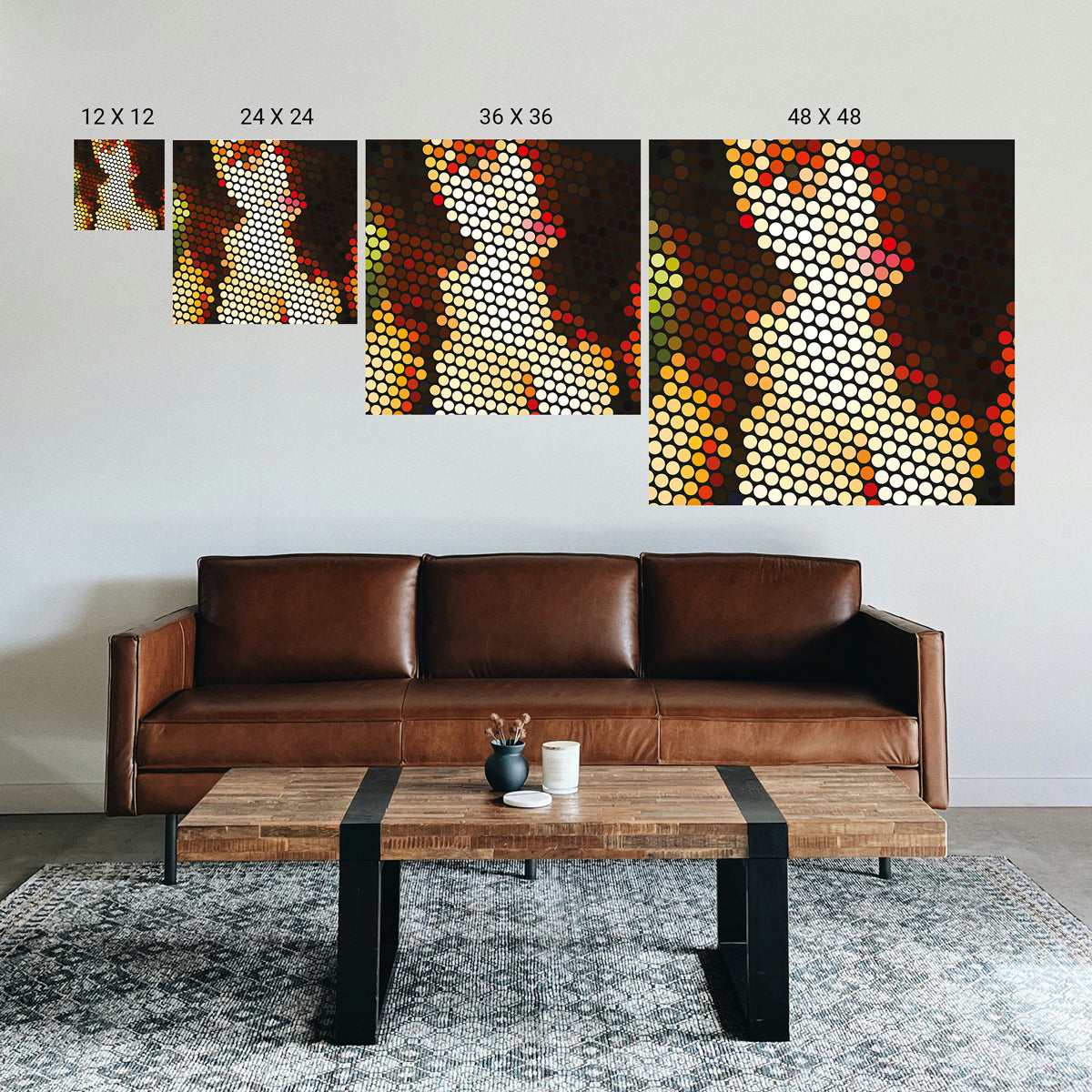 Stress relief optical illusion print for modern interiors