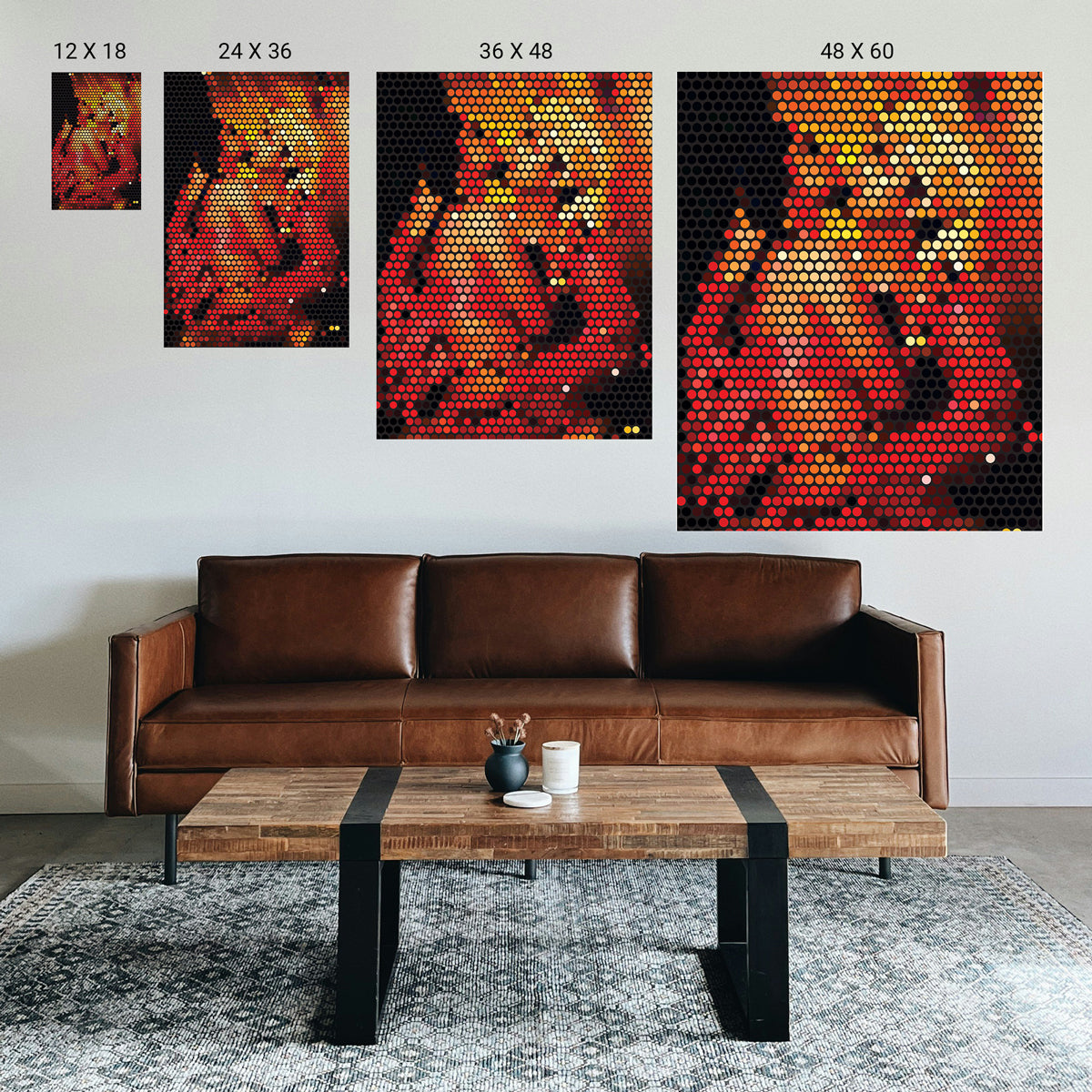 Abstract therapeutic art print for mental relaxation