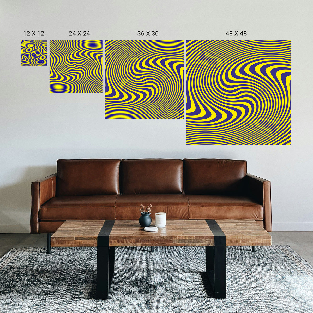 Illusion art print for reducing stress and improving mood