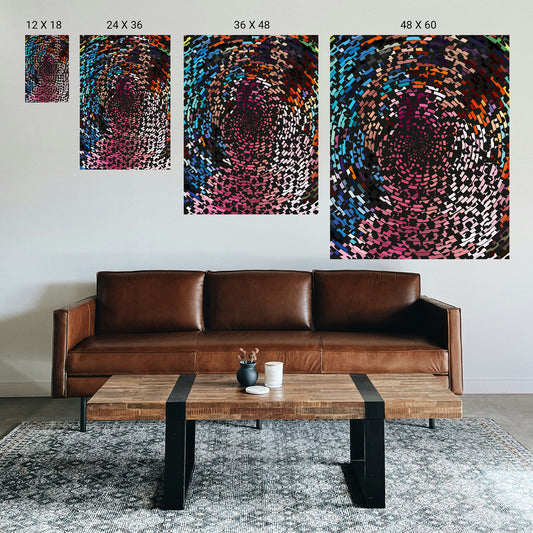 Optical illusion wall art for meditation spaces