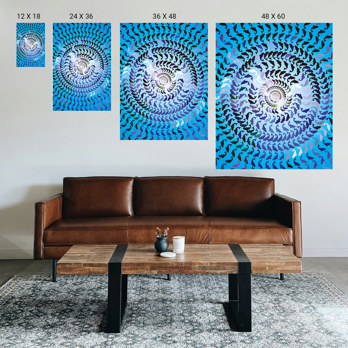Optical illusion decor for mood enhancement
