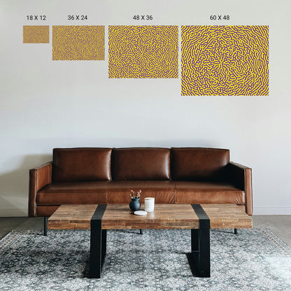 Abstract illusion art for calming and mindful home decor