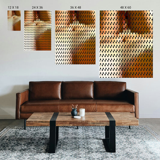 Set of coordinated therapeutic prints bringing visual calm to a holistic wellness studio