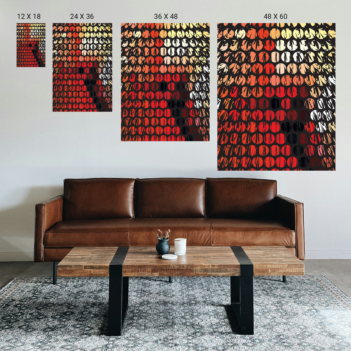 Private home office decorated with a single symmetrical print for focus and ease.