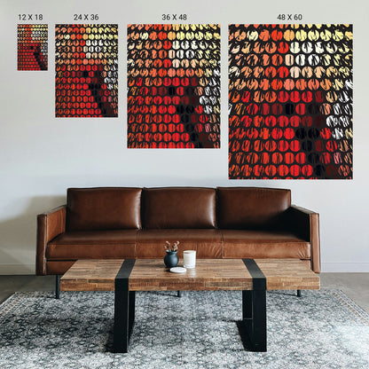 Private home office decorated with a single symmetrical print for focus and ease.