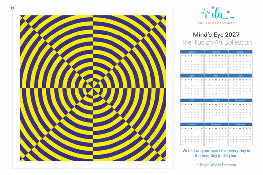 Affordable 2027 Calendar Poster – Reusable Cut & Frame Illusion Wall Decor - Ilu Art Therapy