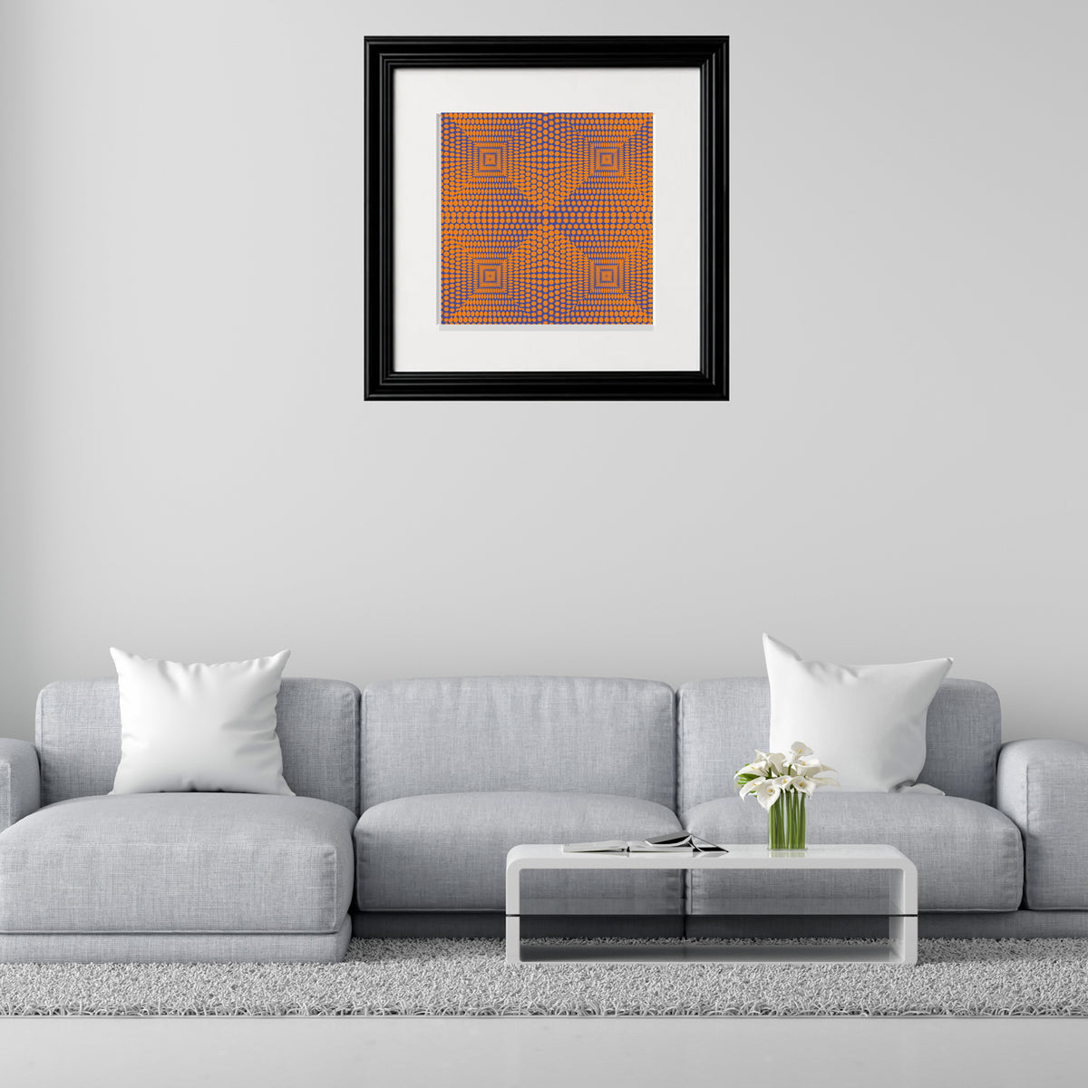 Doctor consultation room wall with relaxing art therapy calendar