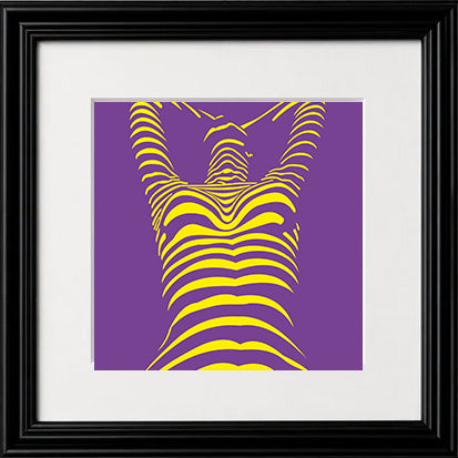 Contour & Current – Abstract Female Torso Wave Framed Art Print