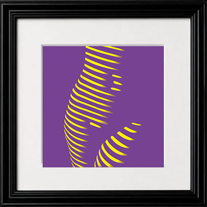 Golden Horizon – Minimalist Hip Contour & Flow Framed Fine Art Print