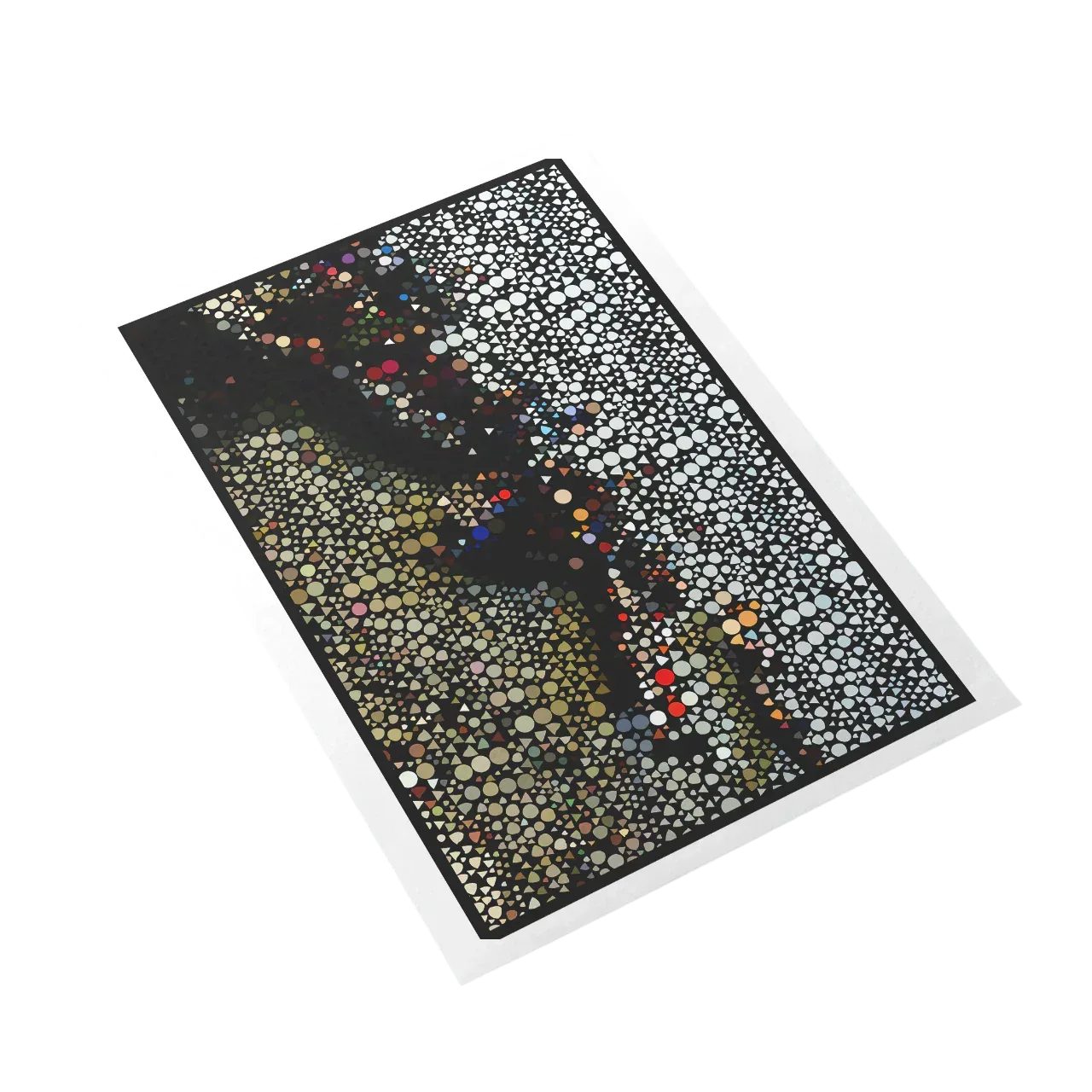 Decorative mat with circular patterns on a white background