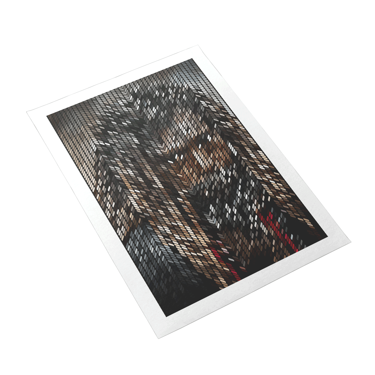 Textured fabric swatch with a plaid pattern on a white background