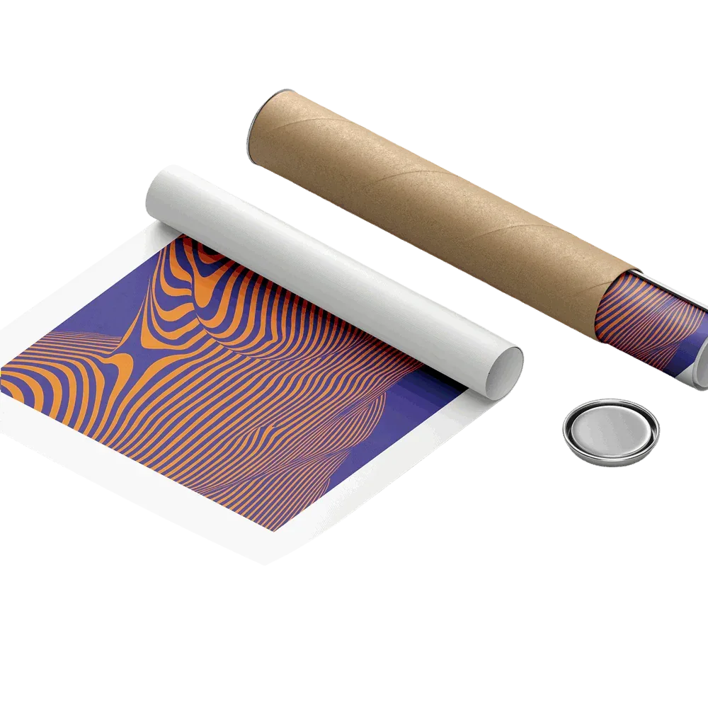 Roll of paper with a colorful pattern on a white background