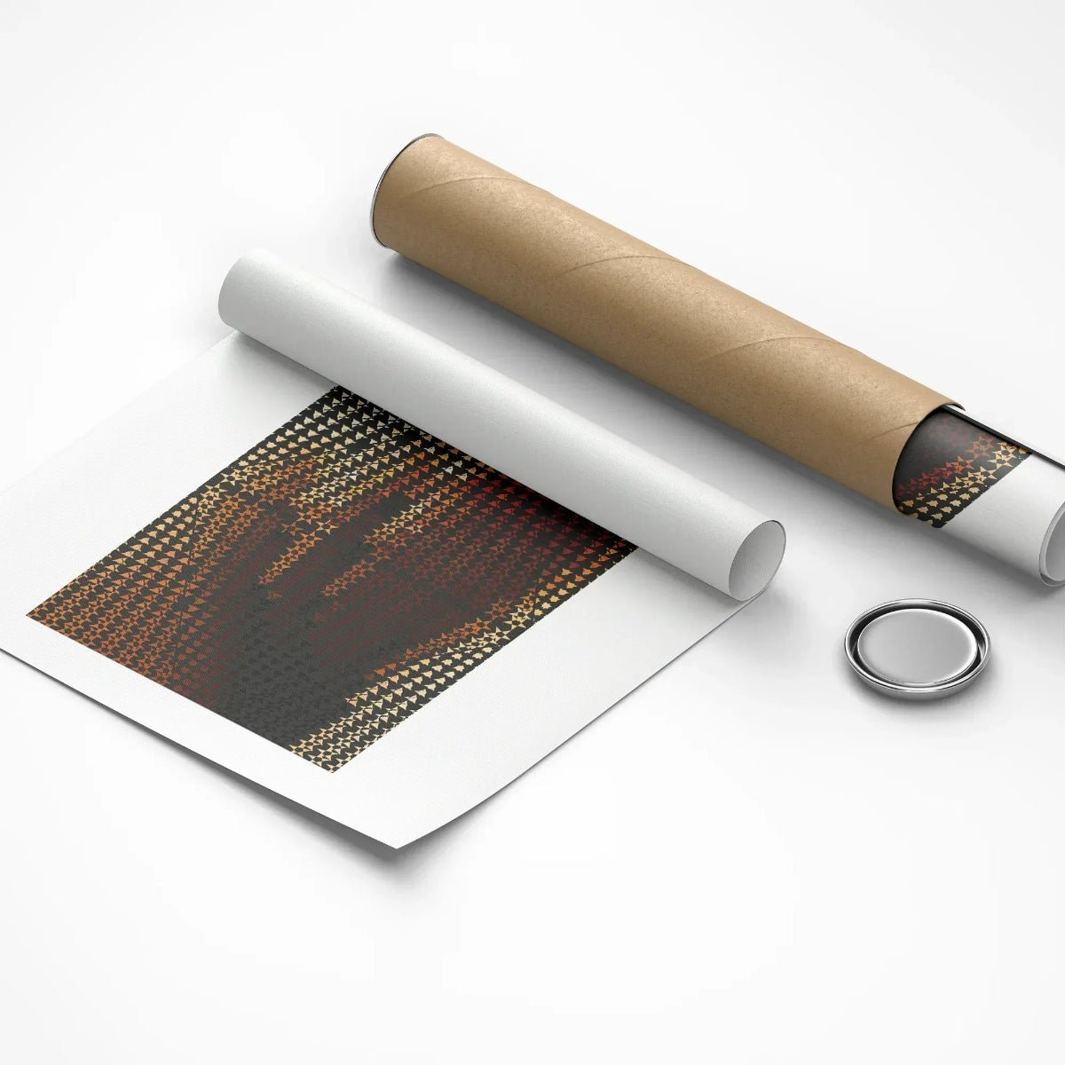 Roll of paper with a patterned design on a white background