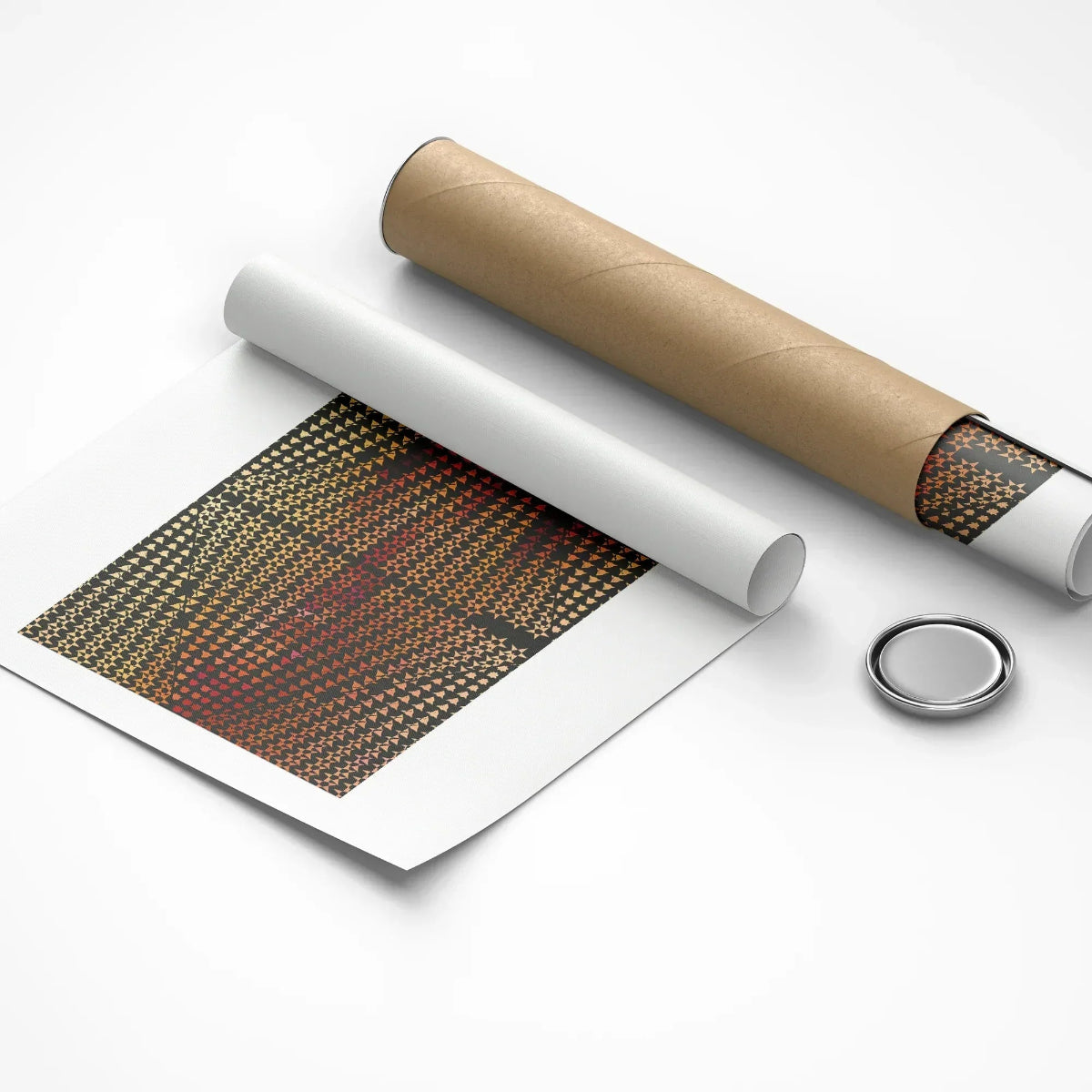 Roll of textured paper with a pattern on a white background