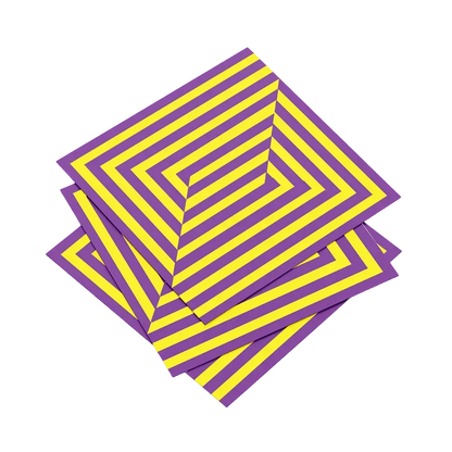 Purple and yellow striped napkins on a white background