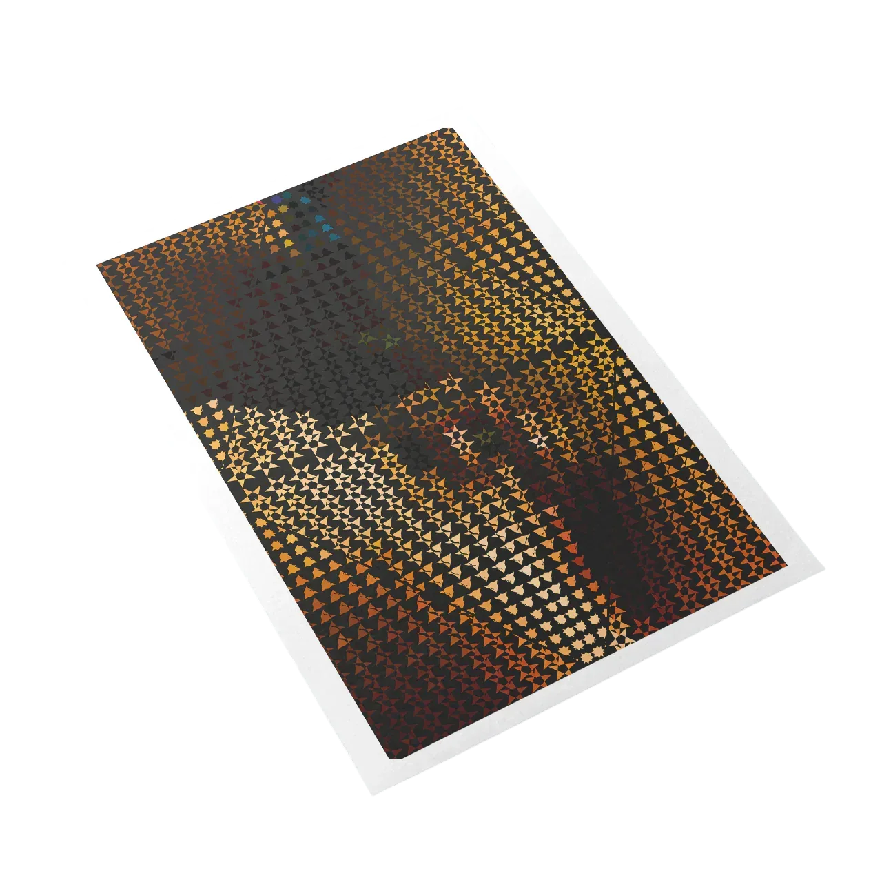 Patterned paper with a geometric design on a white background