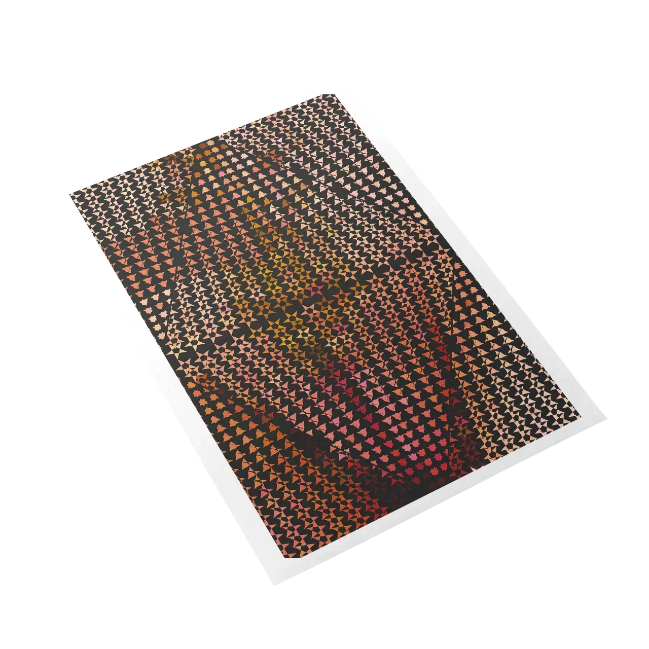 Rectangular mat with a checkered pattern on a white background