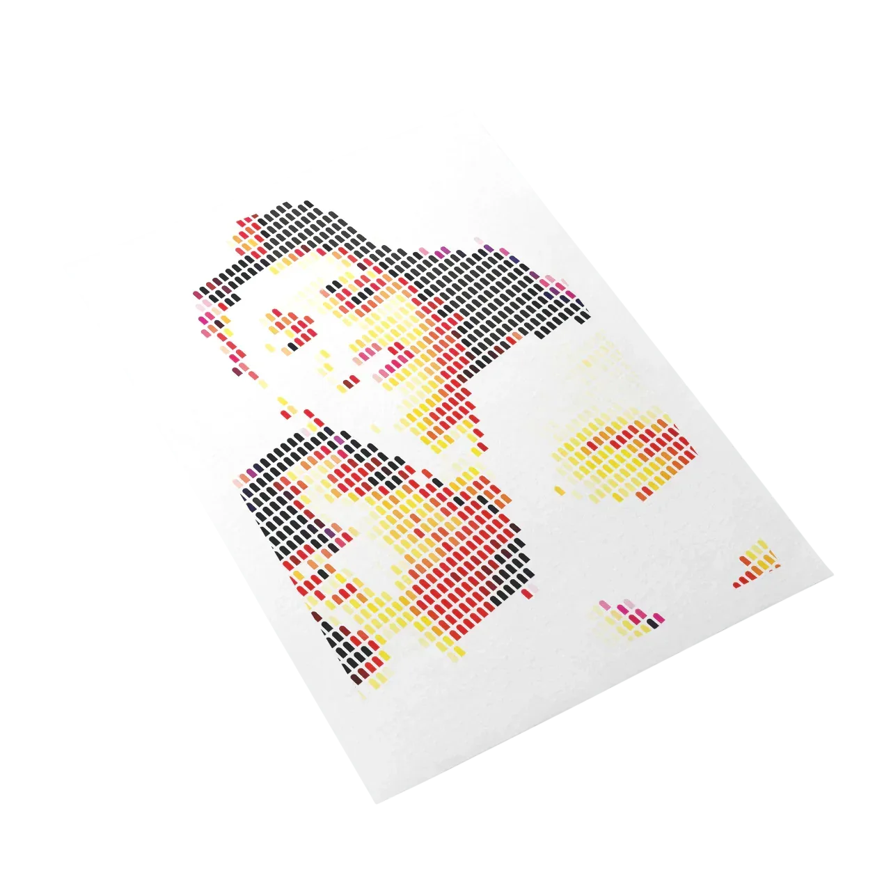 Colorful pixelated design on a white background