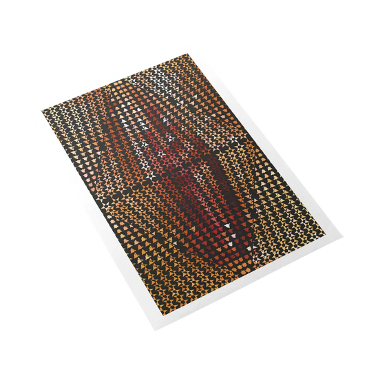 Patterned rug with multicolor design on a white background