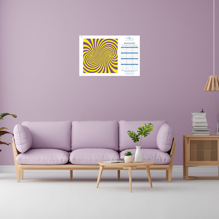 2027 Calendar Art Print | Detachable Illusion Artwork | 2-in-1 Wall Art Decor - Ilu Art Therapy