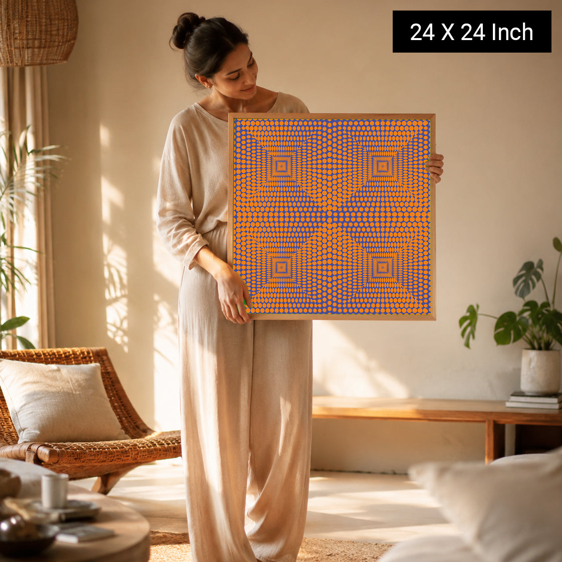 Reception area wall decor with single-page 2027 calendar poster