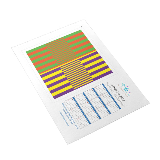 2027 Yearly Wall Calendar, Cut and Frame Op-Art Poster, Modern Home Office Decor - Ilu Art Therapy