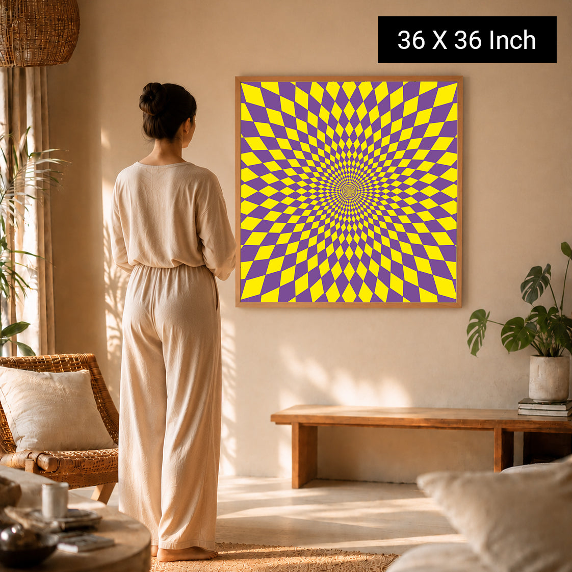 Abstract architectural shadows canvas print for subtle quiet spaces