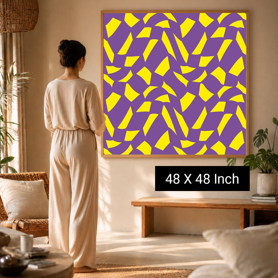 Abstract geometric corridor canvas print for deep study focus