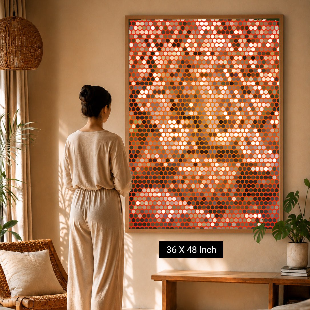 Abstract kinetic swirl canvas print for Japandi interior decor