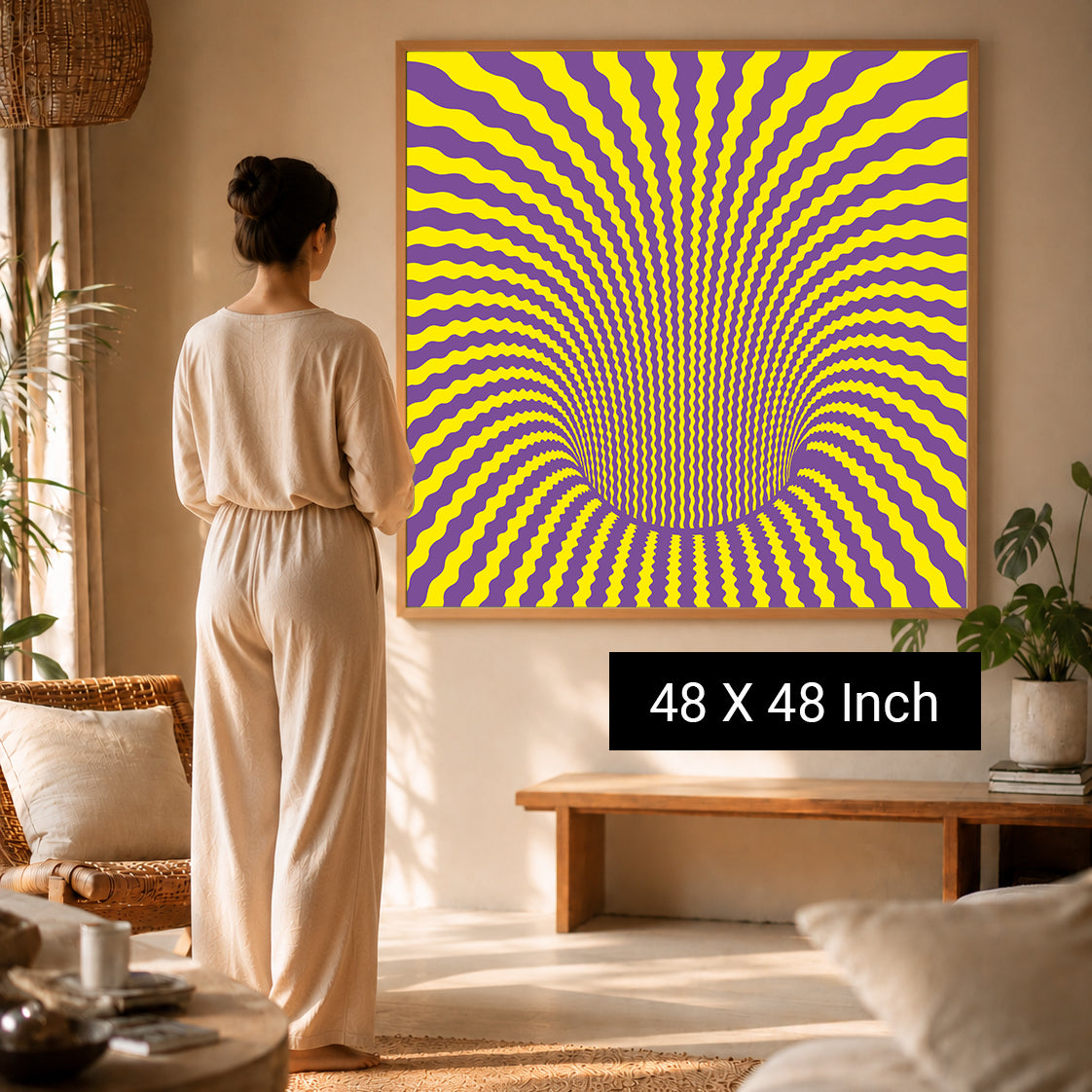 Abstract linear perspective poster for spatial clarity and calm