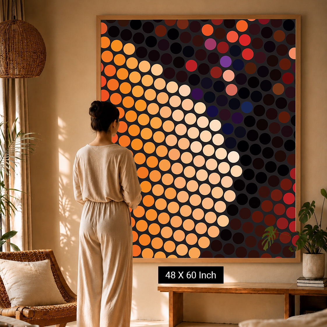 Abstract plaster curves canvas print for counseling office calm