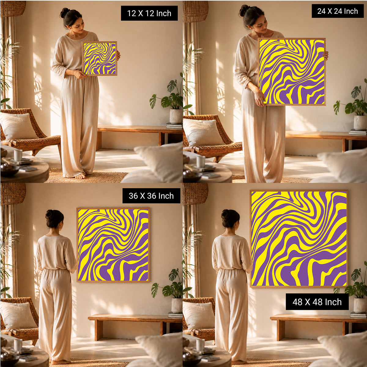 Abstract sunset horizon canvas print for clinic waiting areas